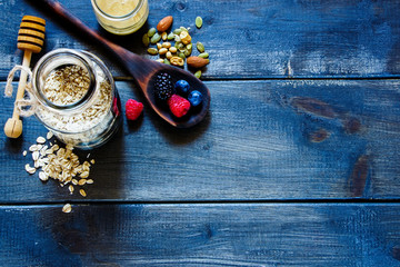 Obraz na płótnie Canvas Diet breakfast ingredients