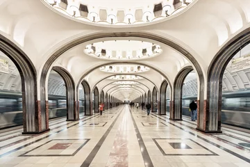 Foto op Aluminium Mayakovskaya metrostation in Moskou, Rusland © arthit  k.