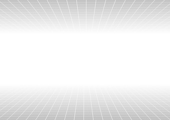 Vector : Abstract perspective grid line on white background