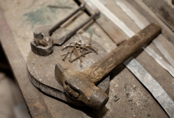 Old construction tools.
