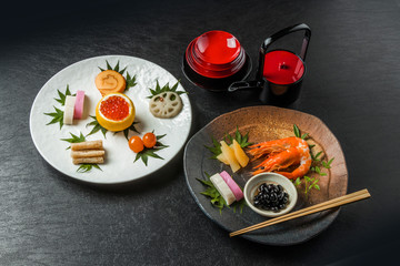 Fototapeta na wymiar おせち料理 General Japanese New Year dishes(osechi)