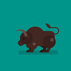 Bull vector illustration in flat style.