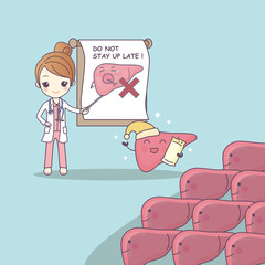 cartoon doctor teach liver