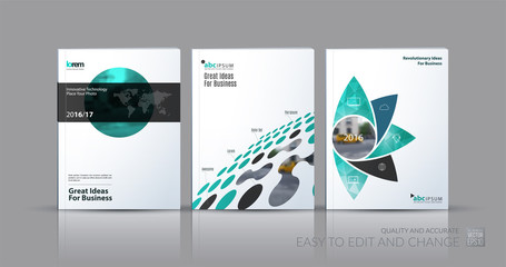 Business vector set. Brochure template layout, cover design annu