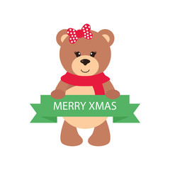 cute teddy with a sign