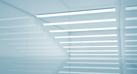 Obraz premium Streszczenie puste niebieskie wnętrze renderowania 3 d