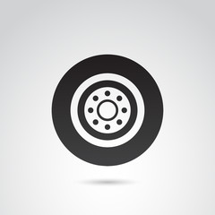 Wheel vector icon.