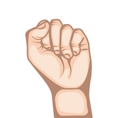 Fototapeta premium human hand with fist gesture over white background. colorful design. vector illustration