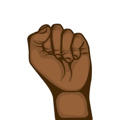 human hand with  fist gesture  over white background. colorful design. vector illustration