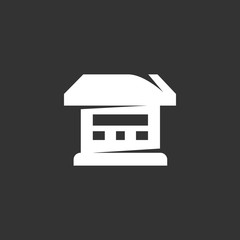 Store logo on black background. Vector icon