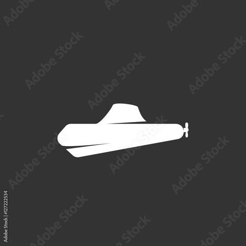 "Submarine logo on black background. Vector icon" Imágenes de archivo y
