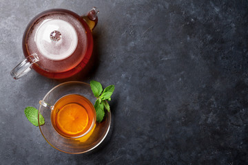 Tea cup and teapot