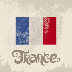 France. Abstract vector background with lettering and flag
