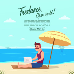Freelance On Beach Concept