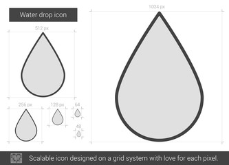 Water drop line icon.