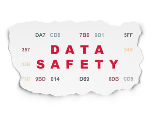Information concept: Data Safety on Torn Paper background