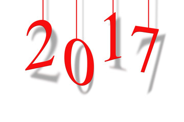 Happy New Year 2017 on white background.