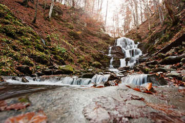 Waterfall Shypit on Borzhava, Pylypets village on Carpathian mou