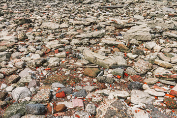 Heap of debris scattered on the floor
