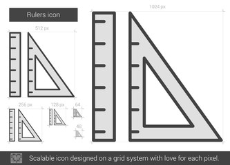 Rulers line icon.