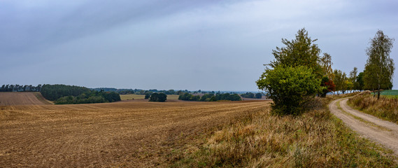 Herbstliche Landschaft am M&uuml;ritz-Nationalpark-Weg bei Gro&szlig; Dratow