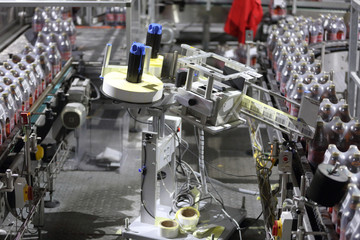 Fototapeta premium Equipment, industrial tools and machinery for the production of beer in factory shops