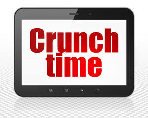 Business concept: Tablet Pc Computer with Crunch Time on display