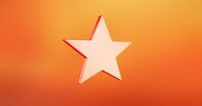 Animated Star Red 3d Icon Loop Modules for edit with alpha matte
