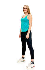 Aerobics sporty fitness woman portrait full length