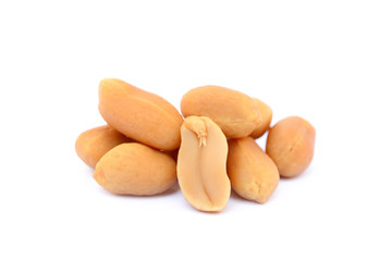 Roasted peanuts snack isolated on a white background