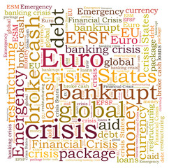 Fototapeta premium Financial crisis word cloud