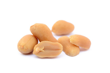 Roasted peanuts snack isolated on a white background