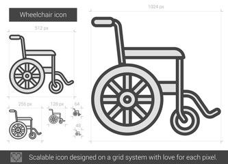 Wheelchair line icon.