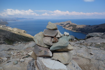 Rock stacking Isla De Sol