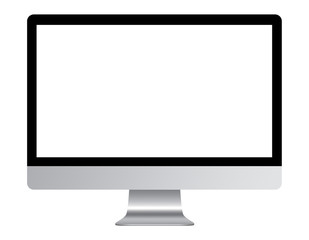  Modern computer display with blank white screen