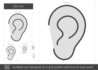 Ear line icon.