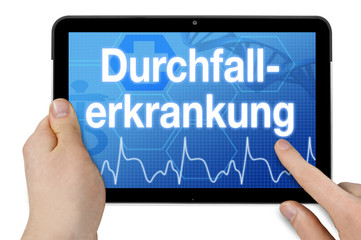 Tablet mit Diagnose Durchfallerkrankung Durchfall