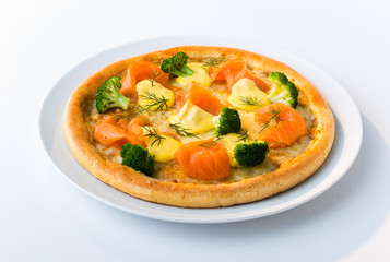 Salmon pizza