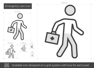 Emergency care line icon.