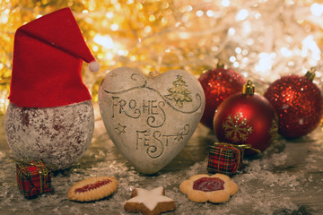 Herz mit Text Frohes Fest als Weihnachtskarte