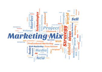 Marketing mix word cloud