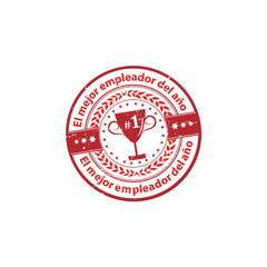 El mejor empleador del año - Etiqueta / sello de la concesión del negocio.