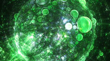 Spherical planet of bubbles. Wonderful world. 3D surreal illustration. Sacred geometry. Mysterious psychedelic relaxation pattern. Fractal abstract texture. Digital artwork graphic astrology magic