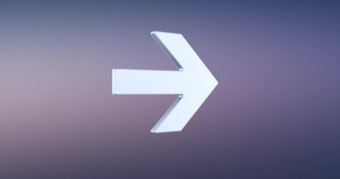 Animated Arrow Left Silver 3d Icon Loop Modules for edit with alpha matte
