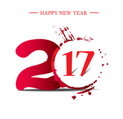 Abstract poster. New year 2017 in white background.