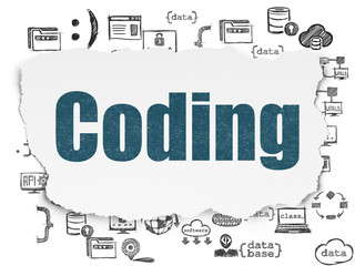 Programming concept: Coding on Torn Paper background