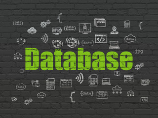 Database concept: Database on wall background