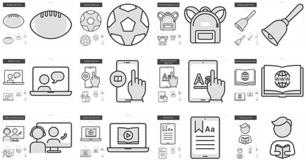 Education line icon set.