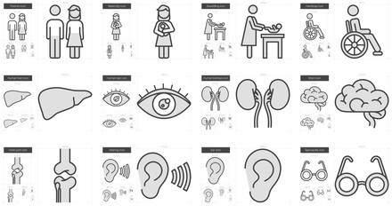 Medicine line icon set.