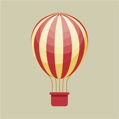 colorful striped air balloon vehicle. vector illustration